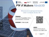 NERW 2 PW | Rekrutacja na warsztaty "Oprogramowanie CAD + Druk 3D"