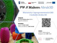 NERW 2 PW | Rekrutacja na warsztaty z oprogramowania CAD i druku 3D w ramach programu PW MAKERS